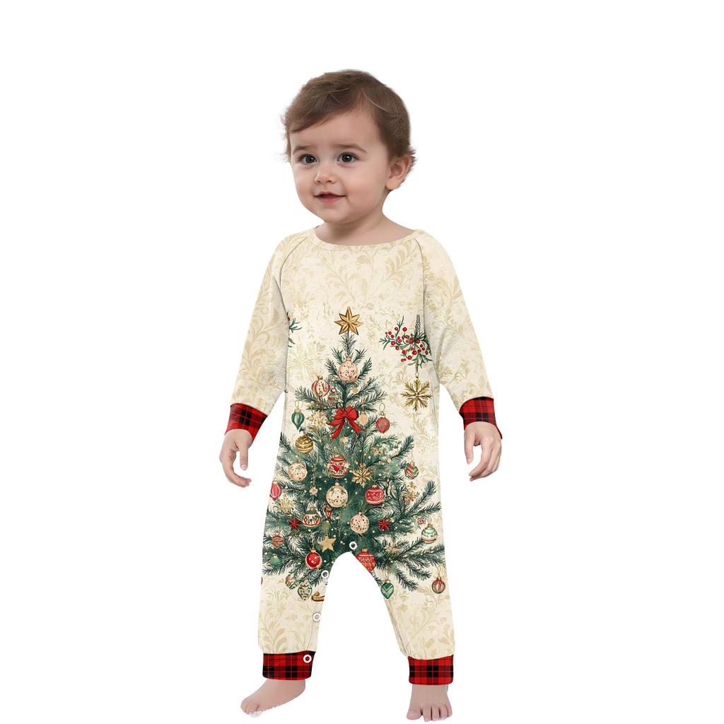 Christmas Prints Family Matching Long Sleeve Tops+Pants Set Family Matching Sets