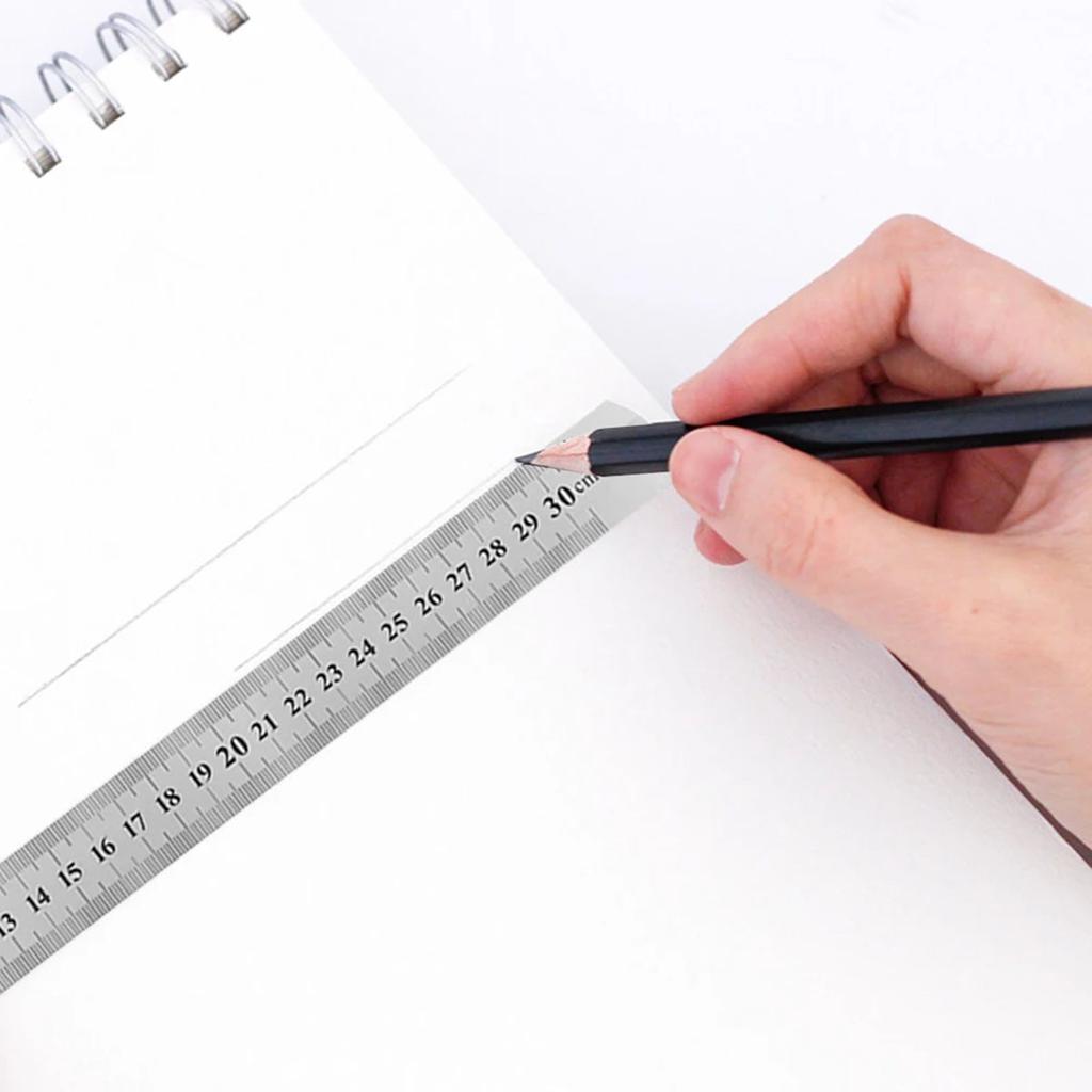 Stainless Steel Double Side Straight Ruler Centimeter Inches Scale Metric Ruler Precision Measuring Tool School Office Supplies