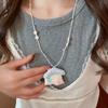 Flower Korean Beaded Necklace Jewelry Clavicle Necklace Pink Blue Bohemian Choker  Women