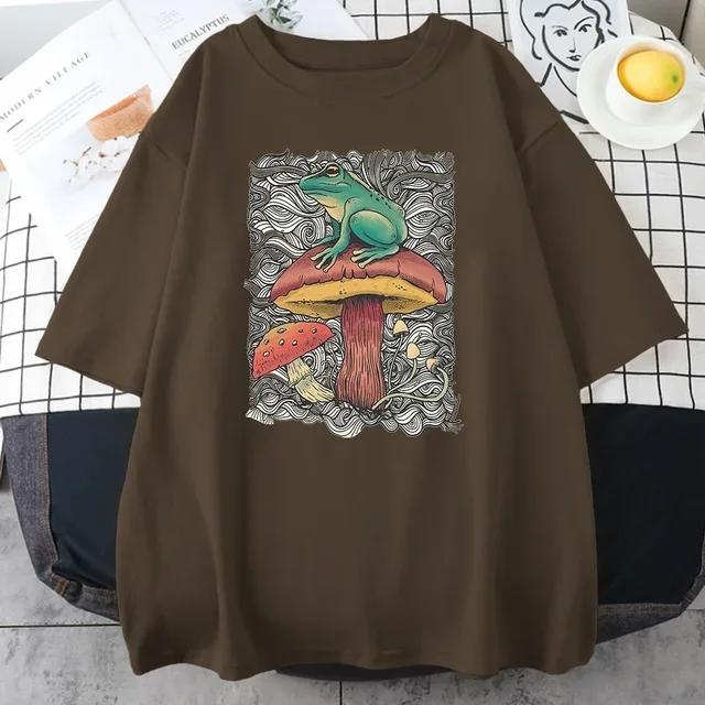 Cottagecore Estetik Svamp Dark Academia Groda Ny Herr T-shirts Hip Hop Sweat T-shirt Sommartoppar Bomull Oversize Herrkläder