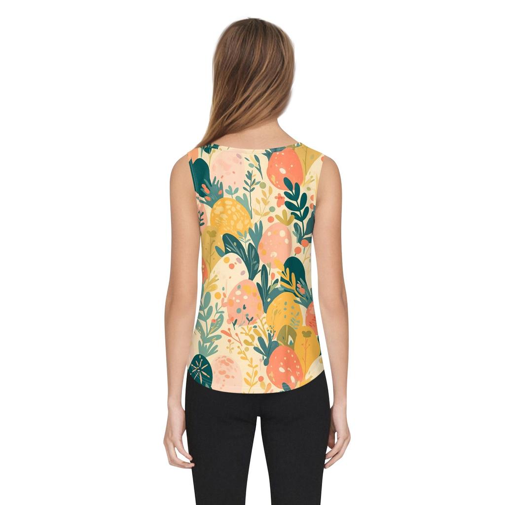 Moda damska Casual Podstawowy Plisowany Zwykły guzik Kwadratowy kołnierzyk Kamizelka bez rękawów Letnie podkoszulki z nadrukiem