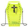 Women Gothic Crossbody Bag PVC Clear Jelly Satchel Bag Cross Coffin Sling Bag Stadium Approved Phone Bag