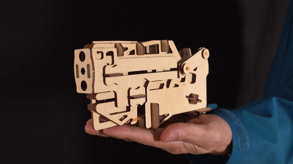 Acton Craft Transformable Rubber Band Gun Mobile Blaster Craft Wooden 3D Craft Kit for Adults and Upper Elementary School Students Kit, Puzzle,