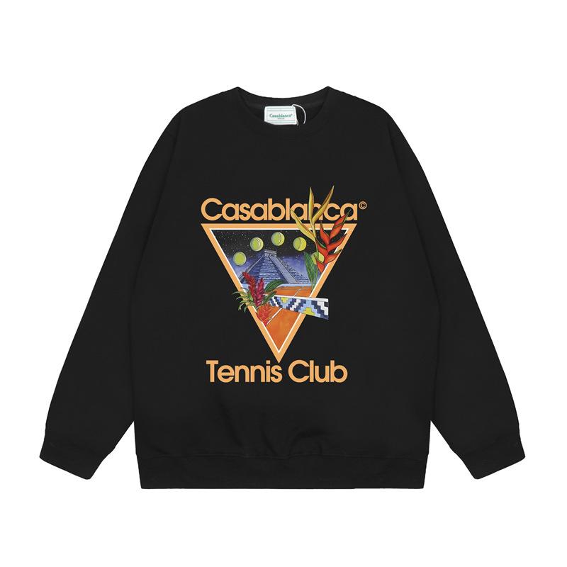 Casa spring and summer fantasy door starry sky castle casa letter long sleeve crew neck sweater couple T-shirt men and women couples