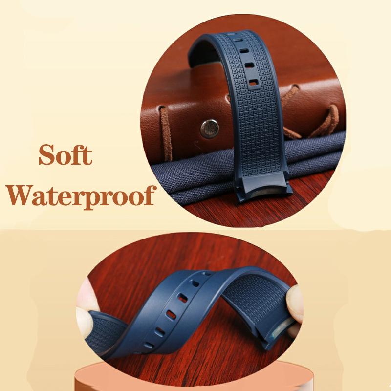 Curved End Rubber Watchband For Tissot 1853 Starfish Diving T120 Silicone Strap T120417A Wrist Bracelet 22mm Male Black Blue