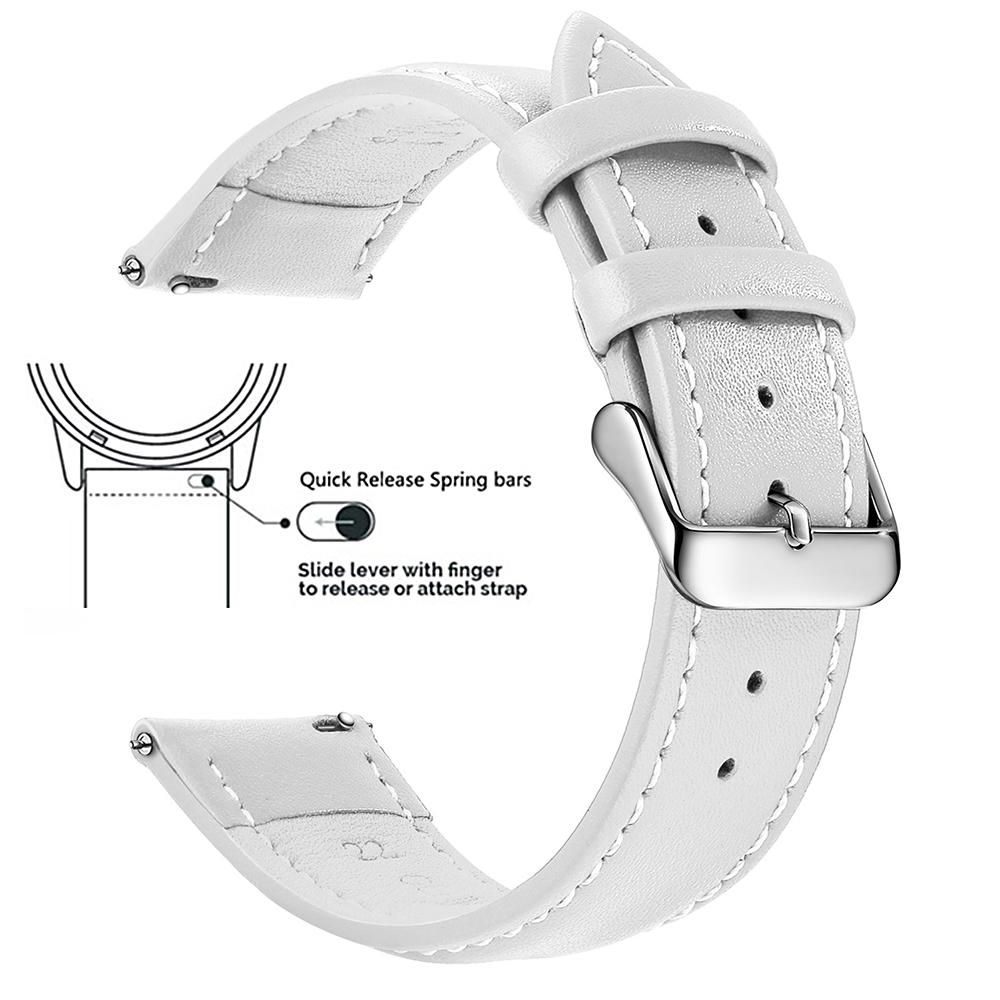 Echtes Lederarmband aus Narbenleder, Schnellverschluss 18mm/20mm/22mm Uhrenarmbänder, Passend für Samsung Galaxy Watch, Garmin Huawei Watch