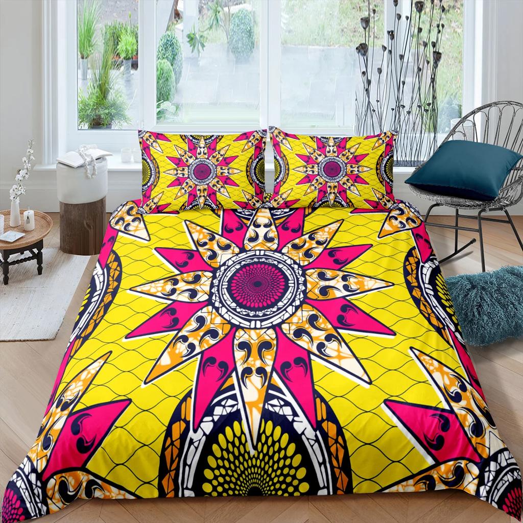 Exotic Geometric Duvet Cover Set Luxury Mandala Bedding Set Colorful Abstract Art Polyester Quilt Cover Queen Comforter Cover