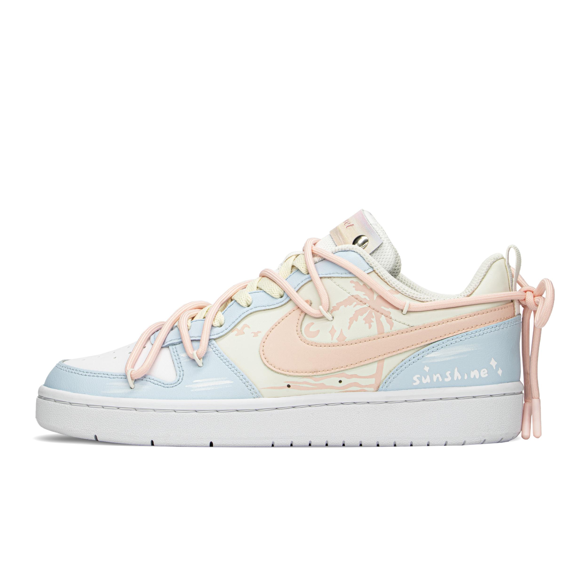 

Nike Court Borough Low top Skateboard Shoes GS Blue Pink BQ5448-100(TeamA-) 39
