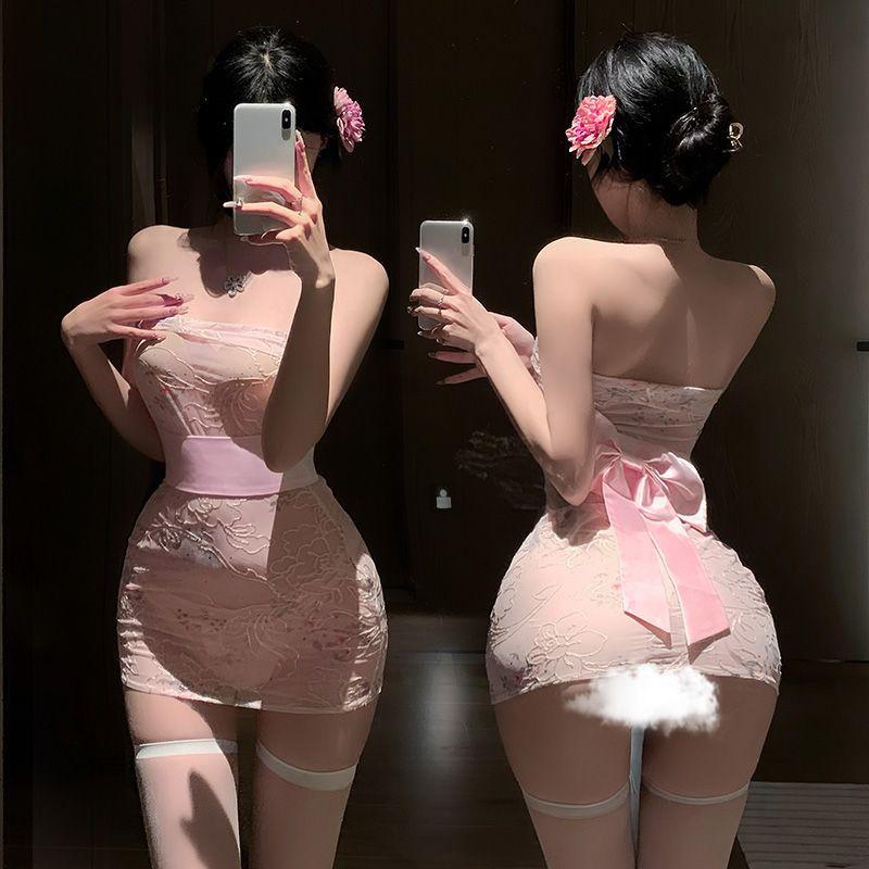 /Sexy Lingerie Sexy New Kimono Female Seduction Tight Tube Top Miniskirt Buttocks Uniform