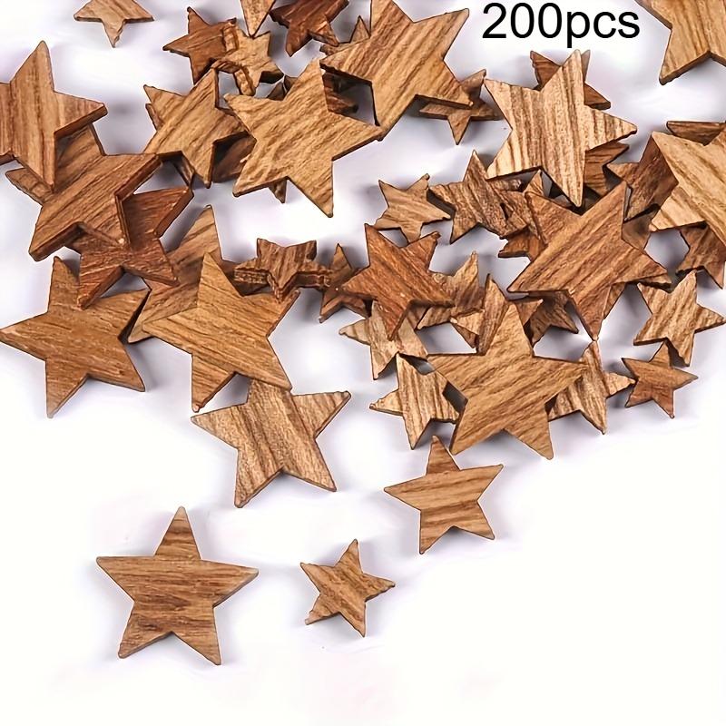 Mixed Size Wooden Star-Shaped Decorations for DIY Crafts, Perfect for Wedding And Home Decor, As Well As Party Accessories