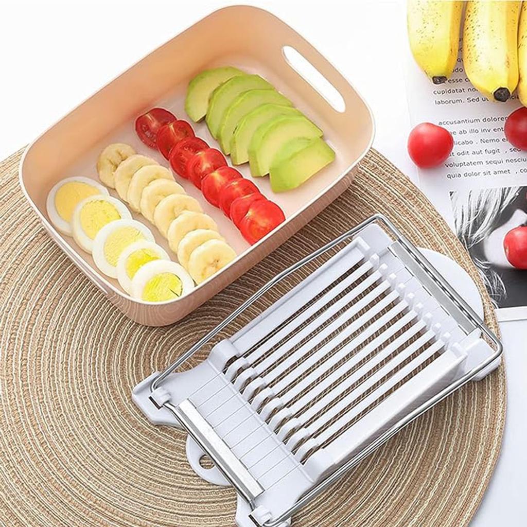 Luncheon Meat Fruit Cheese Egg Salad ABS Stainless Easy To Multifunctional Kitchen Home and Commercial White Slicer, Cutter, Slicer, Cutter, Tool,