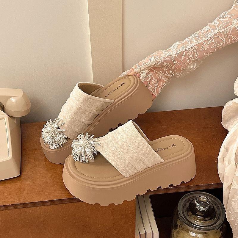 Retro Commuter Cover Toe Birkenstocks Women'S Summer Outer Wear Stacked Fashion High-End Fireworks Half Slippers