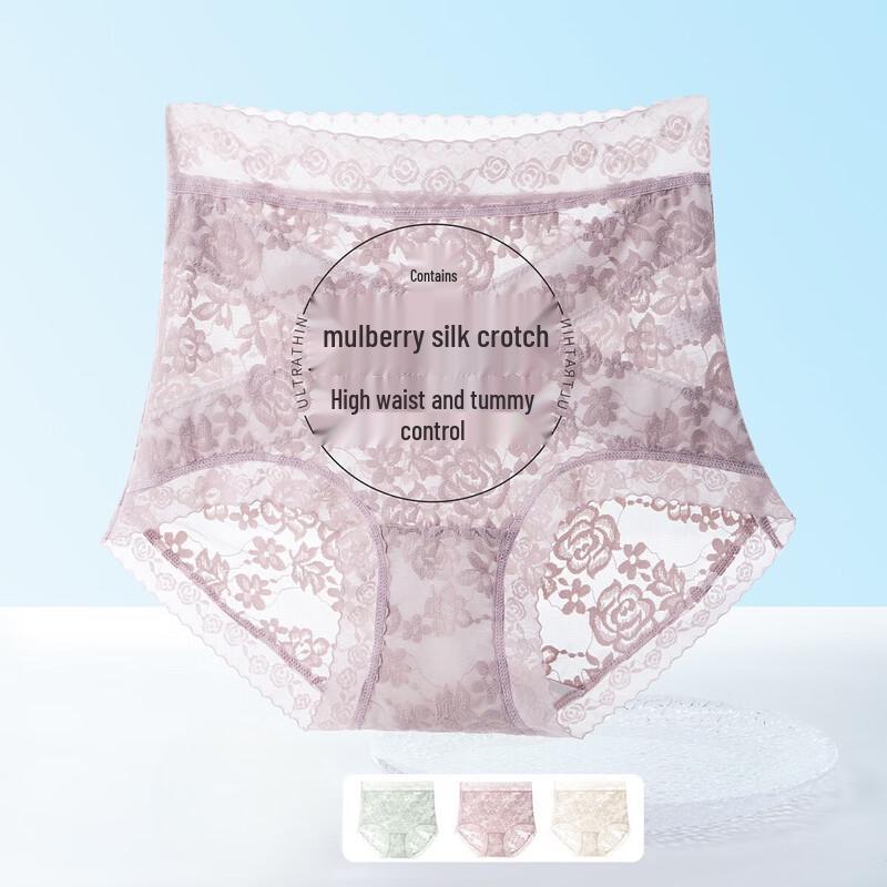 GUJIN Women s High-Waist Lace Tummy Control Briefs 2XL
