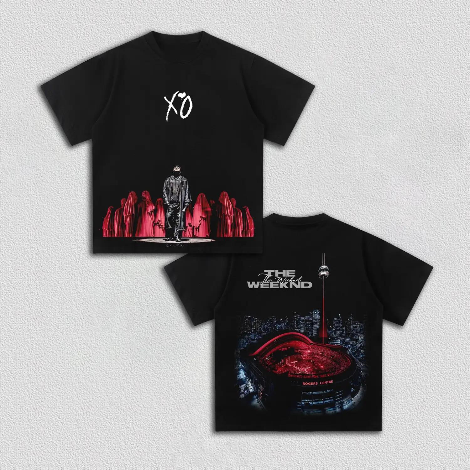

XO The Weeknd graphics pure cotton mens shirt 2026 Summer Oneck Womens Y2k Hip Hop style Short Sleeve Music Top fan gift 4XL