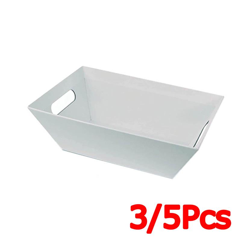 

3/5 шт. Подарочные корзины, украшение для вечеринки, хранение, Пасха, однотонные, идеально подходят для упаковки аксессуаров, хранения, праздничные подарки, 25x17x9 см 3pcs белый