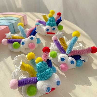 Funny Quirky Plush Hair Circle Temperament Hundred With Childish Girl Hair Rope Girls Plush Hair Rope Soft Sweet Scrunchies