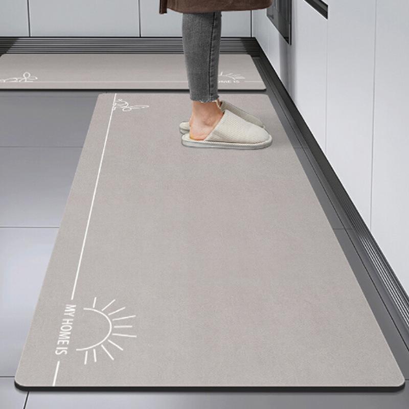 Minimalistická luxusní kuchyňská podložka z křemeliny odolná proti skvrnám, savá, snadná údržba, protiskluzová, rychleschnoucí rohožka ke dveřím