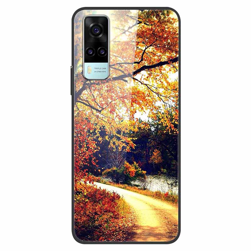 Luxury Cover Case for vivo Y53S 4G Tempered Glass Cover for Vivo Y31 VivoY31 2021 Y51 2020 Phone Case for Vivo V2036 Y53S Coque