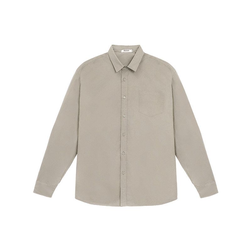 Bodydream New Slim-Fit Long-Sleeved Shirt for Men in Autum Pure Color Business Work Clothing Casual Versatile Shirt