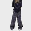 Unisex Corduroy Retro Wide-Leg Printed Pants