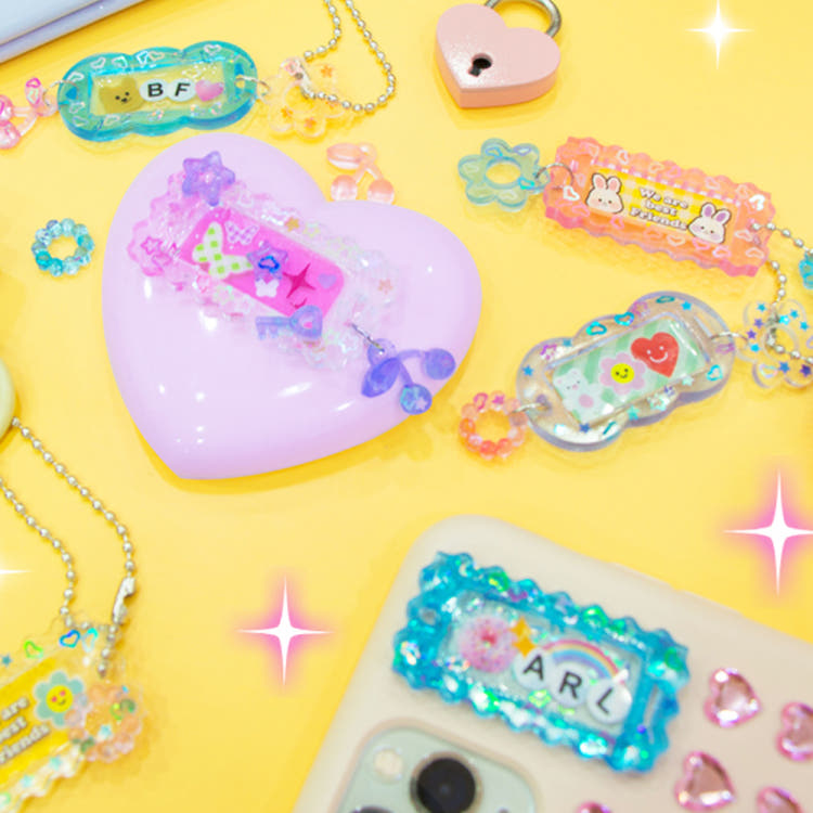 [mimi world] mimiworld Crystal Resin Art Color Gel Name Tag DIY Kit
