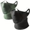 Stretch Elastic Neck Warmer Face Mask Ear-Hanging Design Knitted Jacquard Half-Face Face Shield Geometric Dustproof Neck Cover