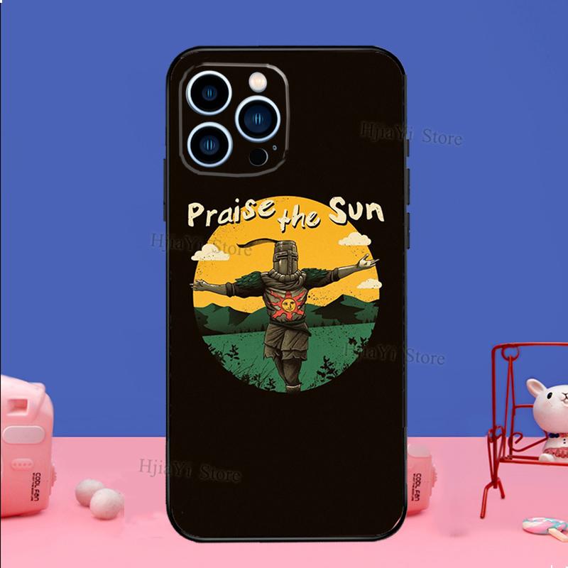 Praise the Sun Dark Souls Case For iPhone 16 15 13 11 14 Pro Max 12 Mini Plus XR X XS Max Silicone Phone Cover