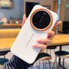 Metal Camera Lens Frame Buttons Vegan Leather Phone Case For Xiaomi 14 Ultra, Shockproof Protective Cover