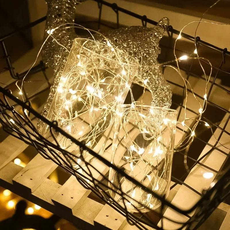 30Leds String Lights Battery Operated Copper Wire Garland Lamp Outdoor Waterproof Fairy Lighting for Xmas Wedding Party Decor