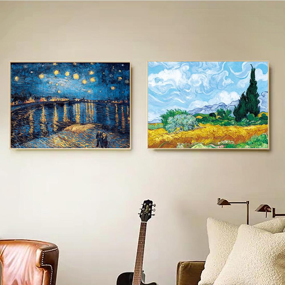 Natural Landscape HD Print Van Gogh Masterpiece Poster Starry Sky Sunflower Canvas Painting Modern Home Decor Wall Art Picture