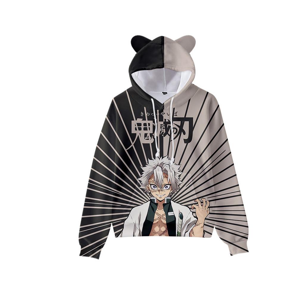 Dämonentöter für Kinder: Kimetsu No Yaiba 3D Katzenohren Hoodie