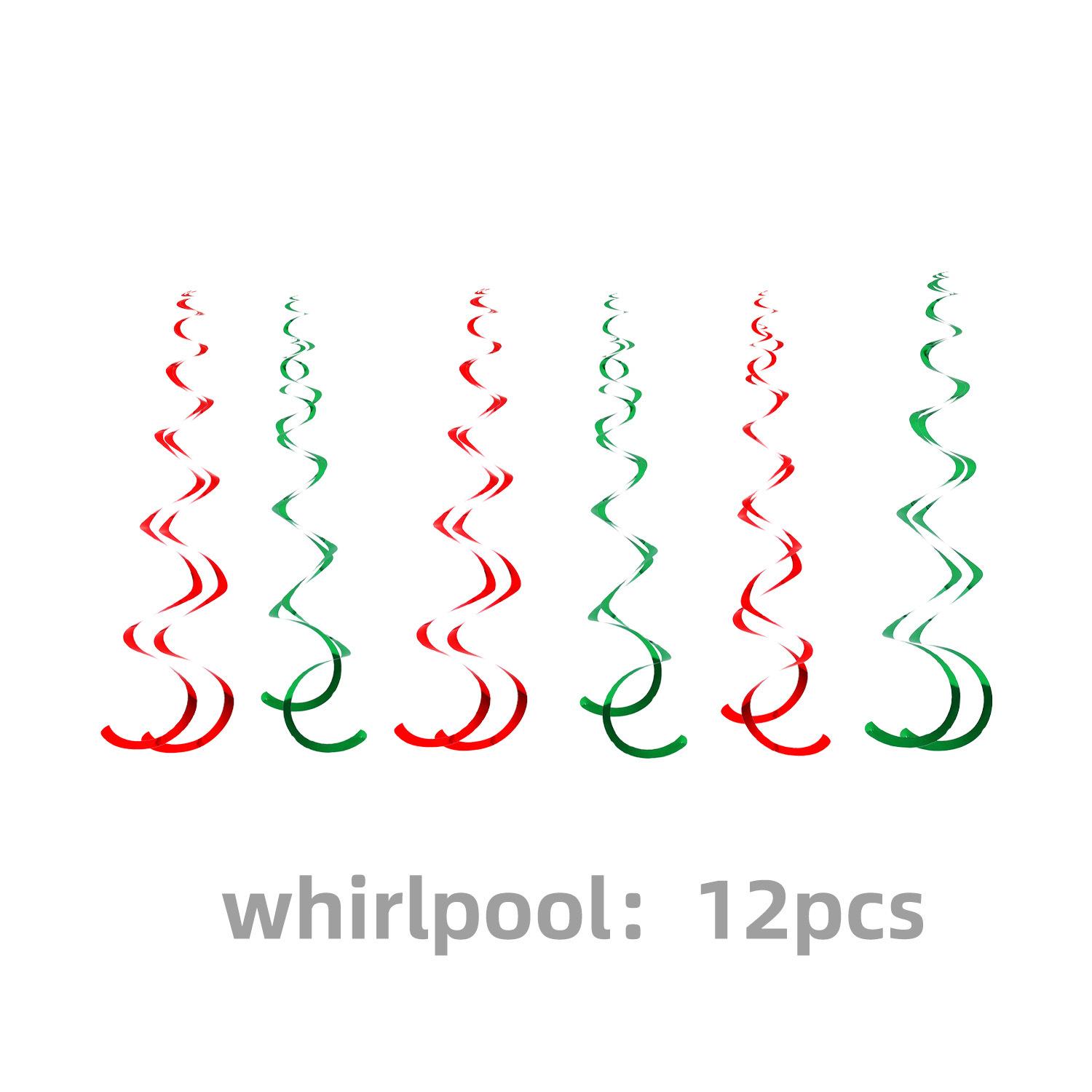 New Grinch Themed Party Supplies Christmas Decorations Party Venue Decoration Props Birthday Flag Spiral Rainwire Grinch double crane 6pcs