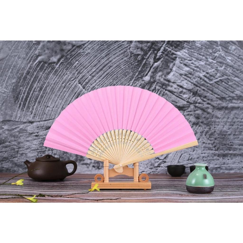 1 Peça Ventilador de Dança de Mão Estilo Chinês Padrão Personalizado Ventilador Dobrável de Bambu Ventilador de Mão para Casamento Ventilador de Flor de Bambu