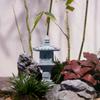 Gazebo retrô lanternas chinesas mini pagode modelo decoração pedra estátua em miniatura arenito acessórios para casa