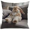 1pc Comfortable Floppy Ear Rabbit Pillowcase - Made from Soft And Smooth Polyester Short Plush Fabr
