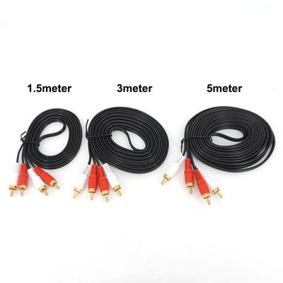 1.5m-5m Dual 2RCA 2 RCA Male To 2 RCA Male Plugs Connector Extend Audio Cable Stereo AV Cord Wire for DVD TV CD Sound Amplifier