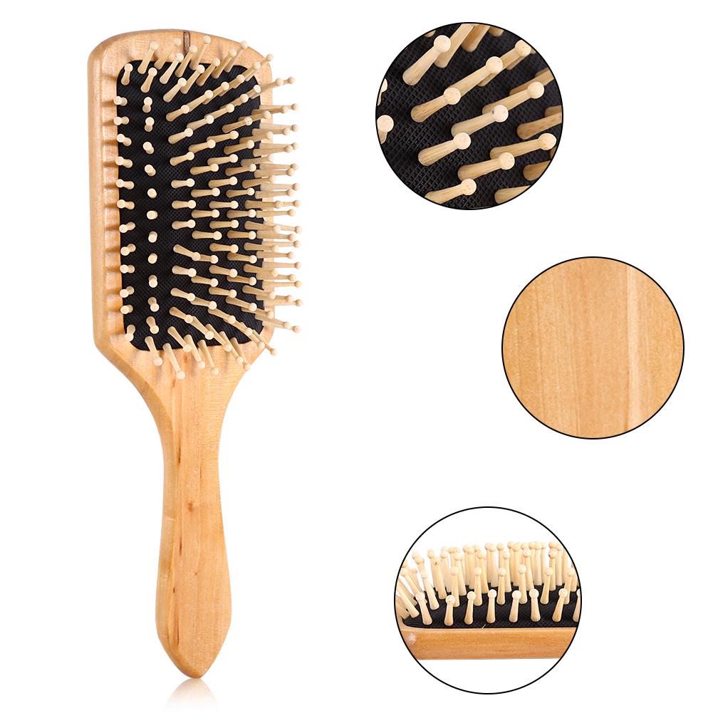 Natural Wooden Combs Paddle Hair Scalp Care Healthy Cushion Airbag Massage Hairbrush 2 Colors