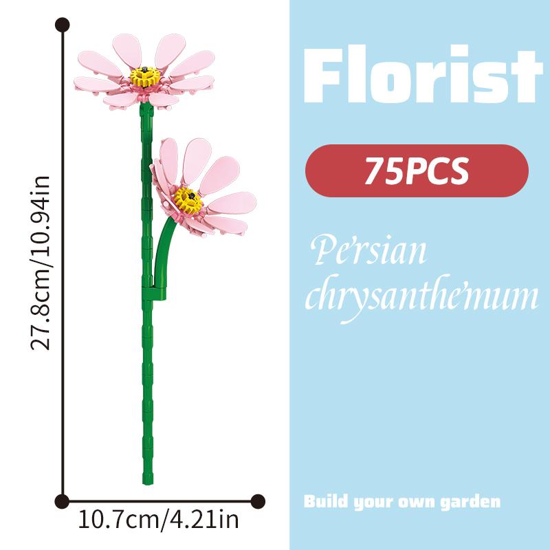 Romantic Eternal Block Flower Bundle Children's Assembly Puzzle Toys Nature Flower Bundle Girl Gifts Festival Gift Toys