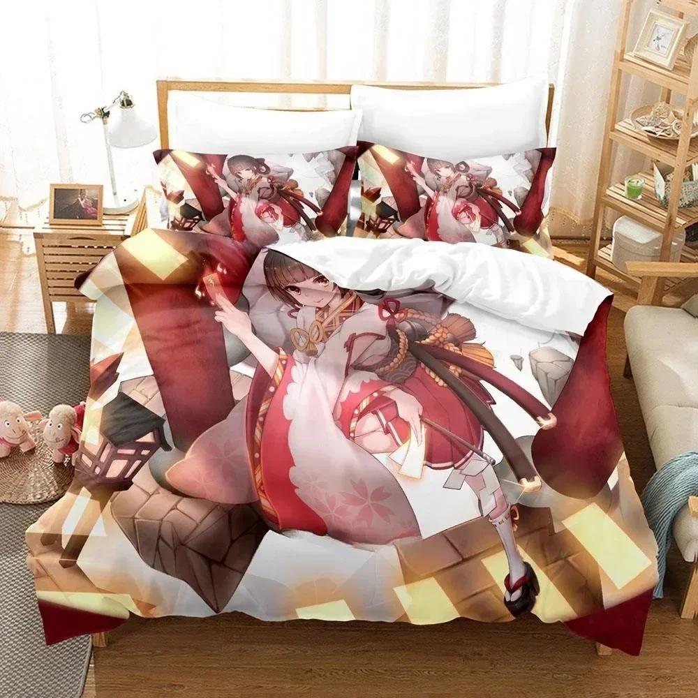 3D Printing Game Kawaii Girls Onmyoji Bedding Set Single Twin Full Queen King Size Bed Set Adult Kid Bedroom Duvet Cover Sets