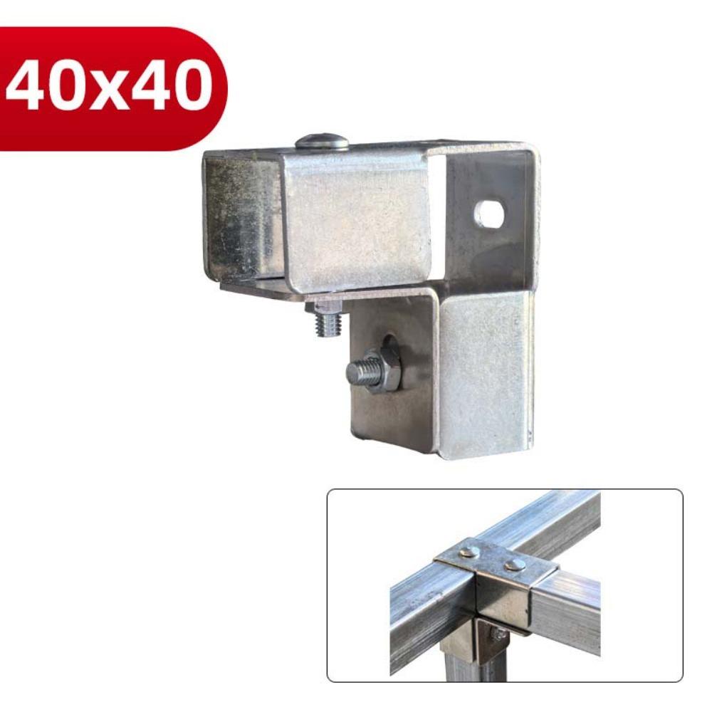 40*40mm Square Tube Connector solderless galvanizing Pipe Fixed Joint carbon steel Fixed Pipe Clamp Clip Fastener Storage Rack
