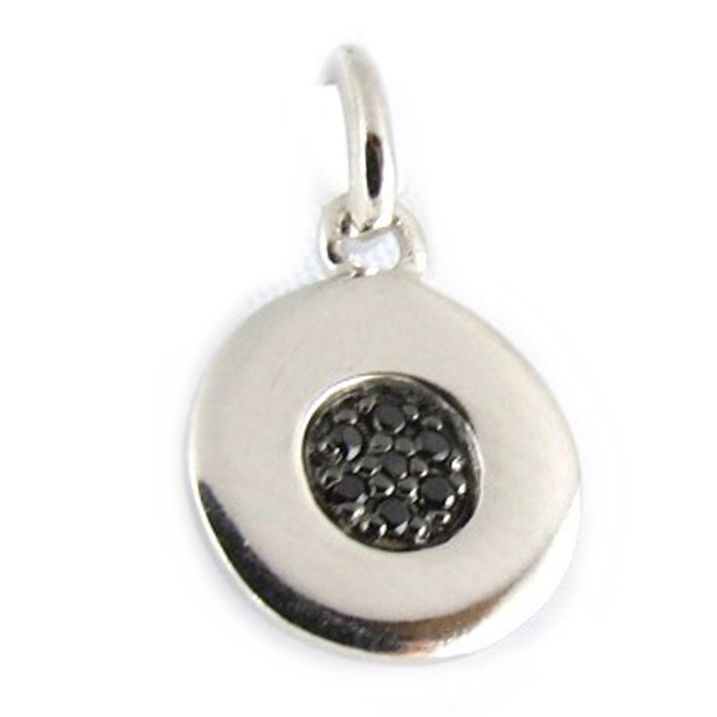 Les Trésors De Lily [L0707] - Silver Pendant 'Scarlett' Black White
