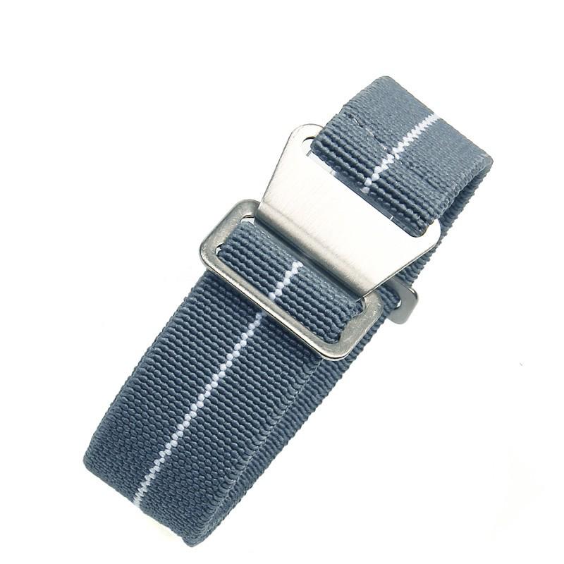 

Универсальный эластичный нейлоновый ремешок для часов 20, 21, 22 мм, совместимый с Huawei, Samsung, Submariner, Tudor 22mm Silver Buckle белый/серый