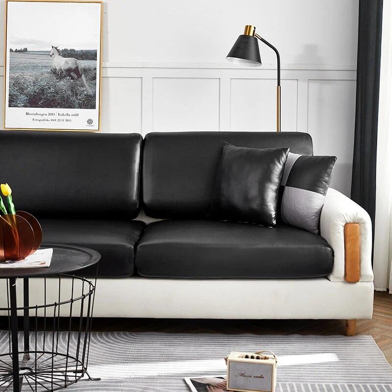 Husă de pernă pentru canapea, din piele PU, elastică, impermeabilă