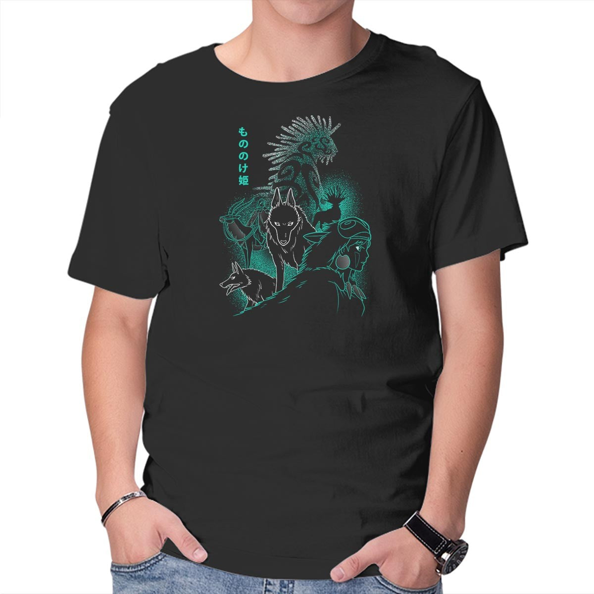 Unisex Crew Neck T-Shirt Spirit In The Night Graphic Short Sleeve Casual Tee S