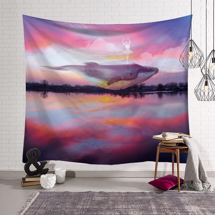 Ocean Wave Tapestry Beauty Sea Beach Big Whale Animals Tapestry Wall Hanging Tapestries Home Decor Bedroom Wall Art Tapestry