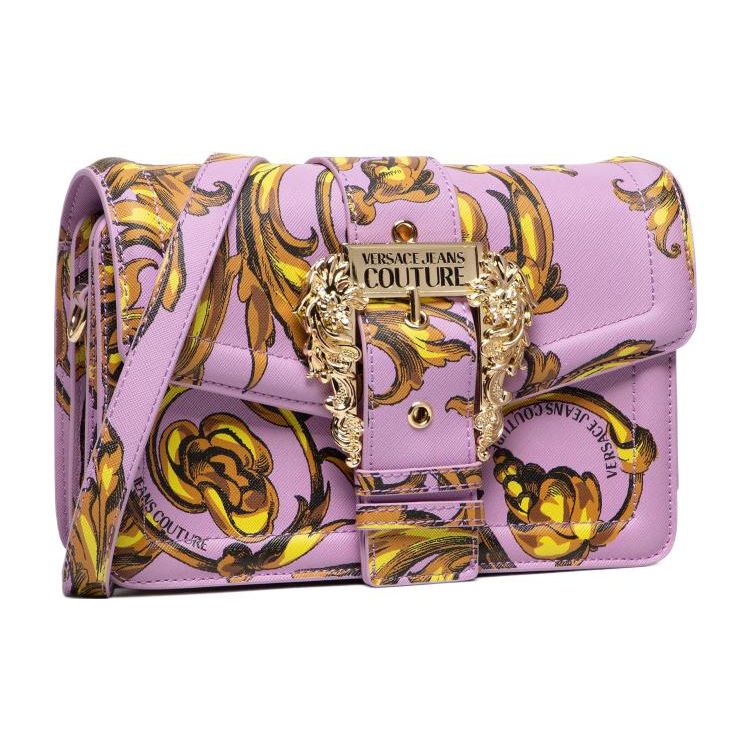 Versace Jeans Couture Magnetic Snap Closure Faux Leather Shoulder Bag Women Shoulder Bag Purple Red 72VA4BF1-71880-G30