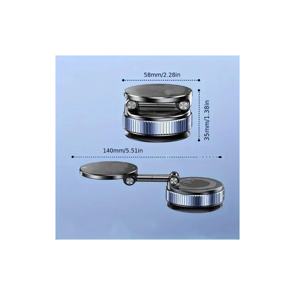 Vacuum magnetic phone holder, Magsafe suction cup phone holder, 360 ° adjustable magnetic phone holder, pocket sized foldable