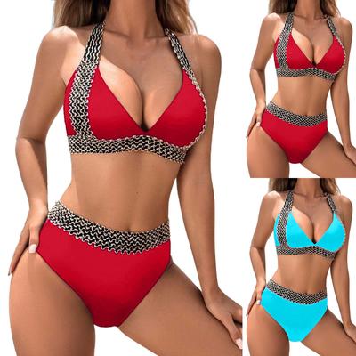 Women's Split Sexy Bikini Fashion Beach Solid Colour Seaside Swimwear