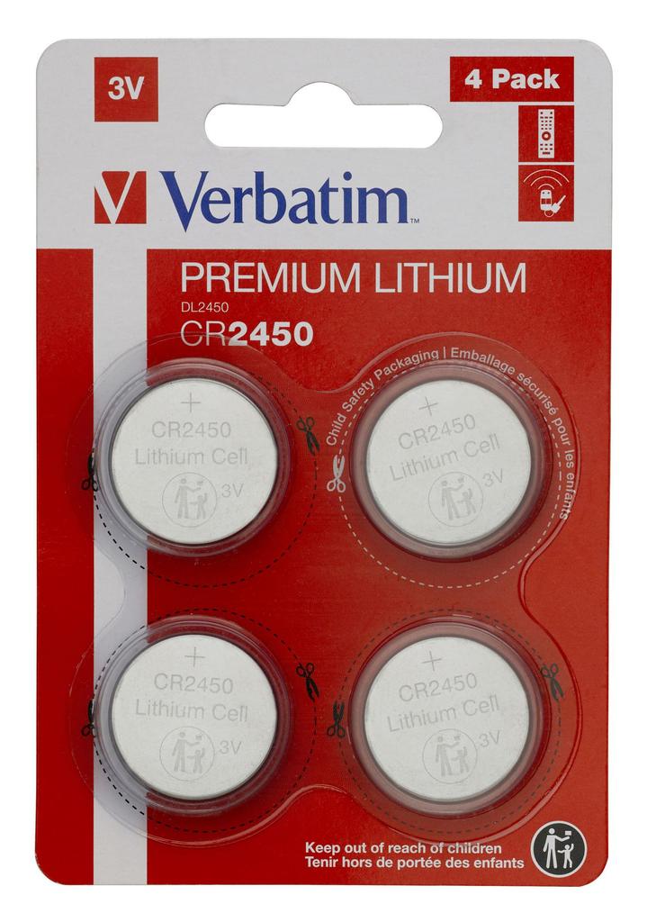 Verbatim Lithium Bateria Cr2450 3V 4, 49535