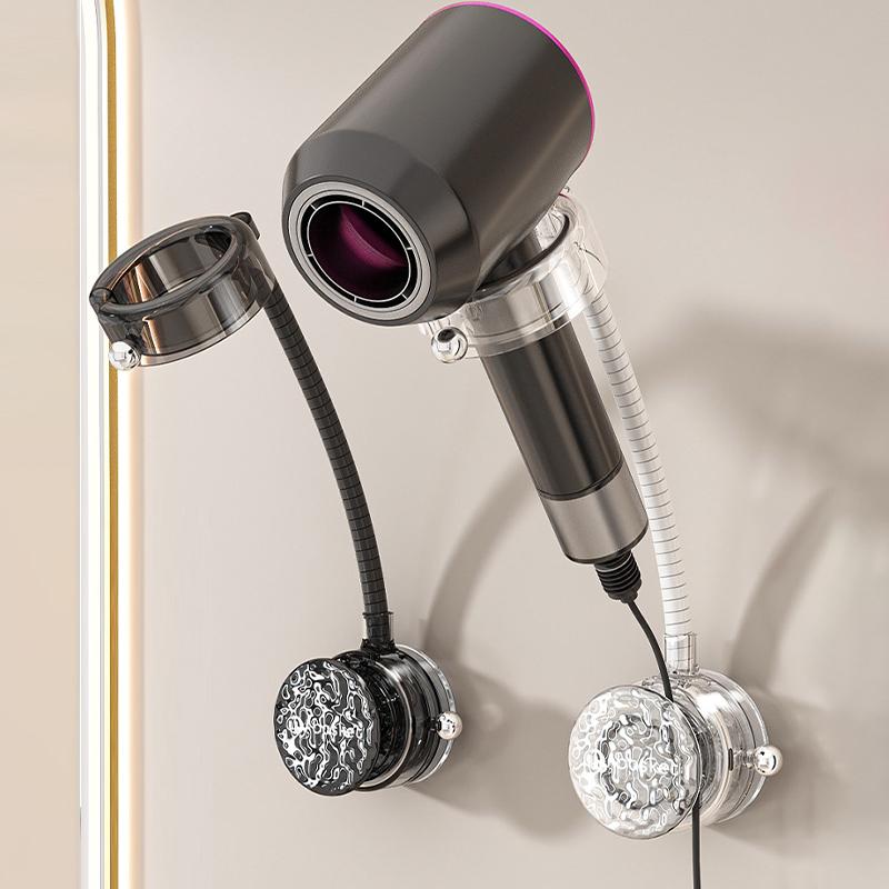 Suction Cup Lazy Hair Dryer Curling Wand Storage Rack Bathroom Toilet Punch-Free Bracket Straight Hair Storage Hair Dryer Rack
